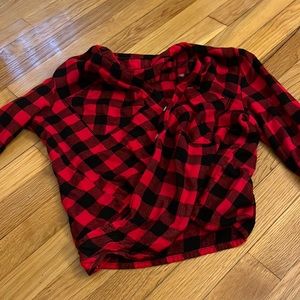 flannel tie up top